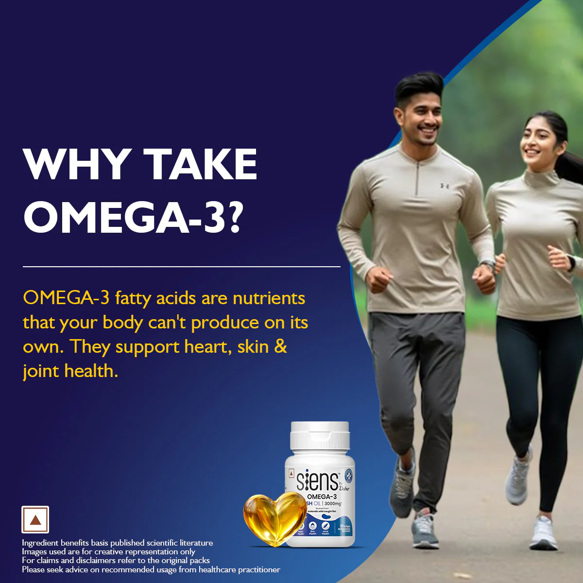 Siens by Dabur Advanced Daily Wellness Combo – Omega-3 Fish Oil Capsules + Multivitamin Tablets | Supports Cardiovascular, Brain & Joint Health | Immunity, Energy & Muscle Support - Image 5